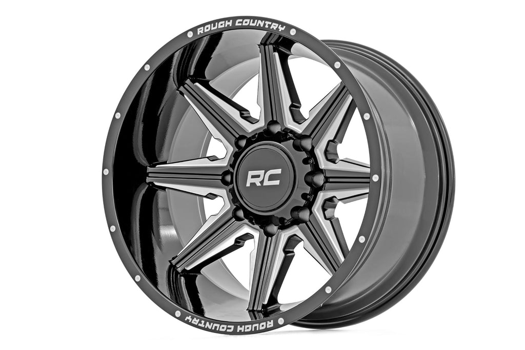 91M Series Wheel One-Piece Gloss Black 20x12 6x5.5 -44mm Rough Country