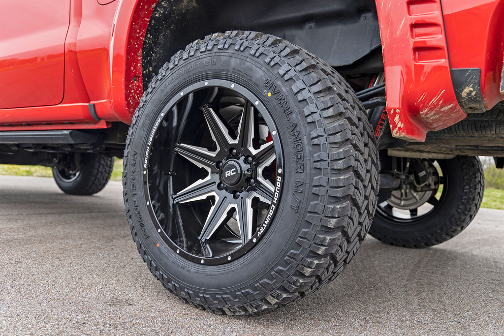 91 Series Milled One-Piece Gloss Black 22x12 8x6.5 -44mm Rough Country