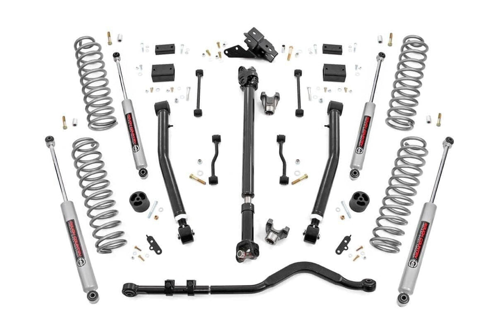 3.5 Inch Lift Kit Adj Lower FR D/S Non-Rubicon Jeep Wrangler Unlimited 4WD (24-26) Rough Country