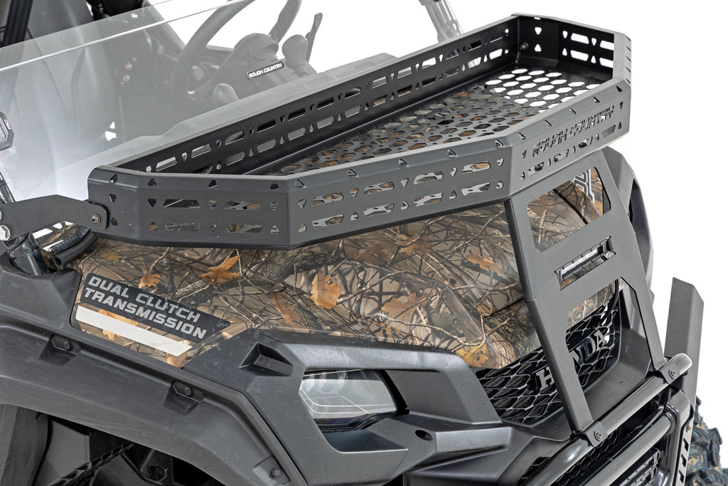 Front Cargo Rack Black Series LED 6 Inch Light Slim Line Honda Pioneer 1000 Rough Country