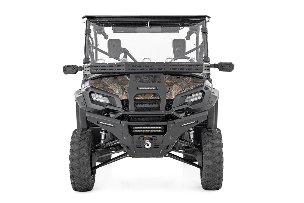 Front Cargo Rack Black Series LED 6 Inch Light Slim Line Honda Pioneer 1000 Rough Country