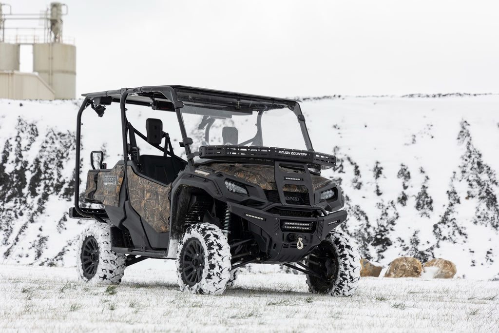 Front Cargo Rack Black Series LED 6 Inch Light Slim Line Honda Pioneer 1000 Rough Country