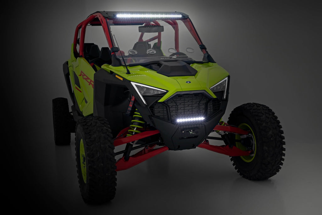 LED Light Winch Mount RS4500S 10 Inch Black Slimline Polaris RZR Pro R Rough Country