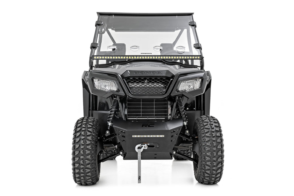 Winch Plate 4500-LB Winch 10 Inch Black Slimline Honda Pioneer 520 Rough Country