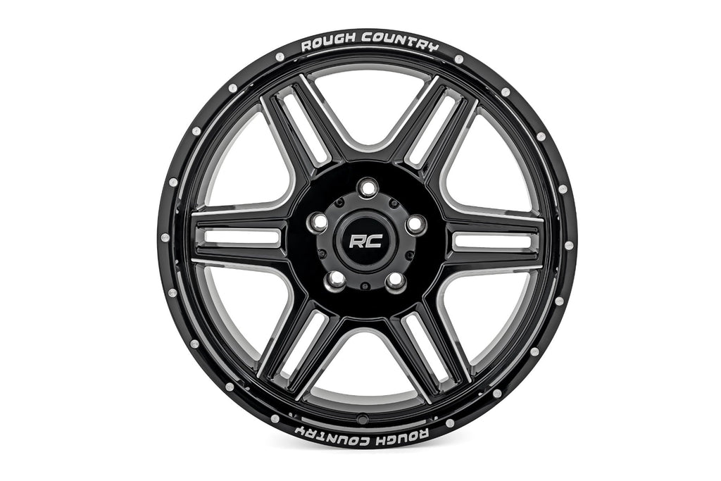 92 Series Wheel Machined One-Piece Gloss Black 18x9 6x5.5 +0mm Rough Country