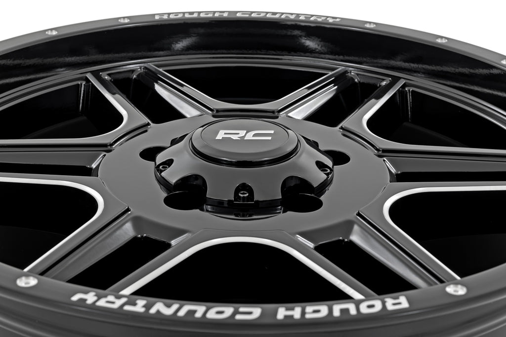 92 Series Wheel Machined One-Piece Gloss Black 18x9 6x5.5 +0mm Rough Country