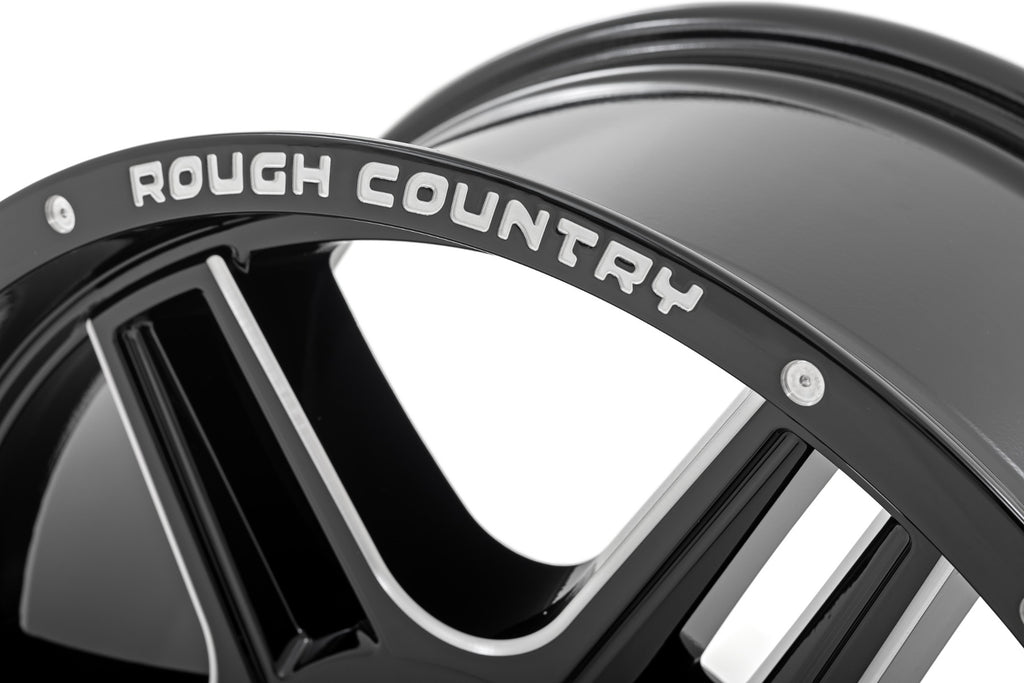 92 Series Wheel Machined One-Piece Gloss Black 20x9 6x5.5 +0mm Rough Country