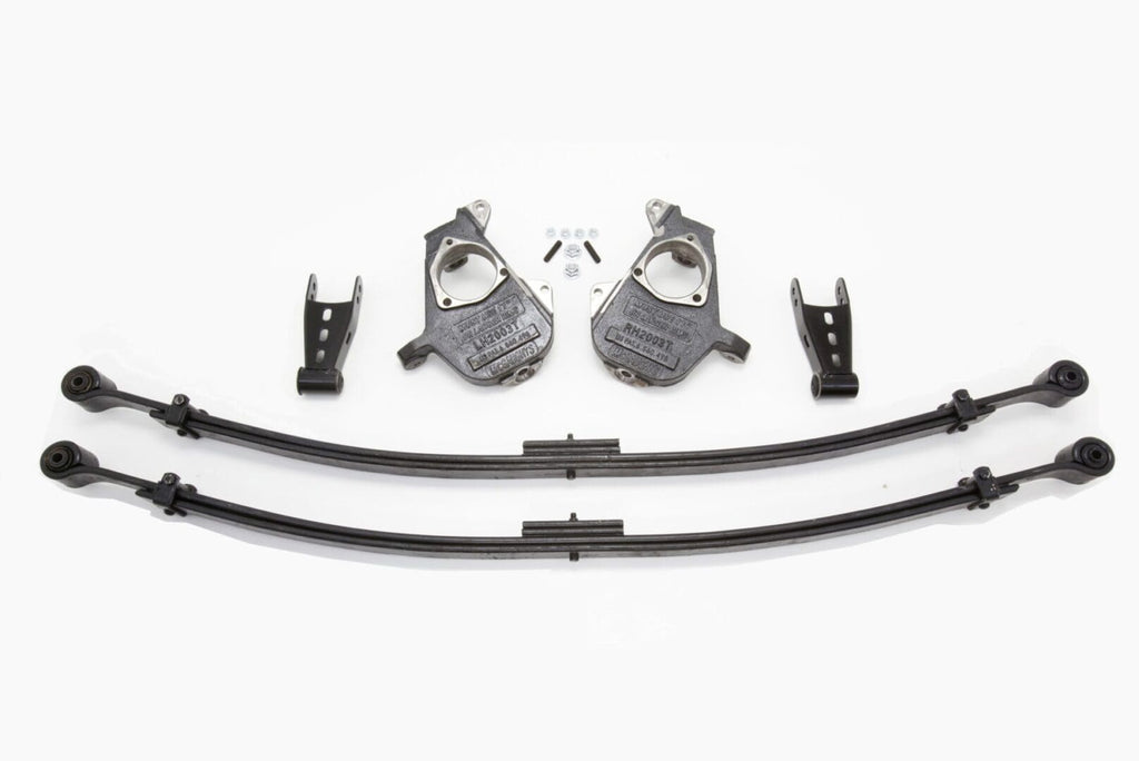 McGaughy's 2/4 Inch Spindle/Leaf Spring Lowering Kit 1999-2006 Silverado/Sierra 1500 2WD/4WD with T-Style Spindles