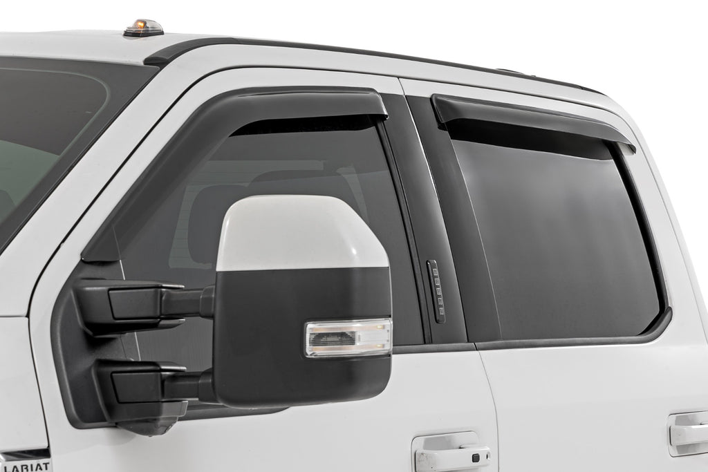 Side Window Deflectors Tape On Rain Guard Ford F-150/Lightning/F-250/F-350/Raptor (15-26) Rough Country
