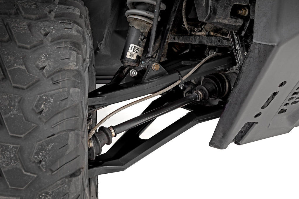 Black Forged Alum High Clearance 2 Inch Fwd Offset Control Arms w/Ball Joints Polaris Ranger 1000XP Rough Country