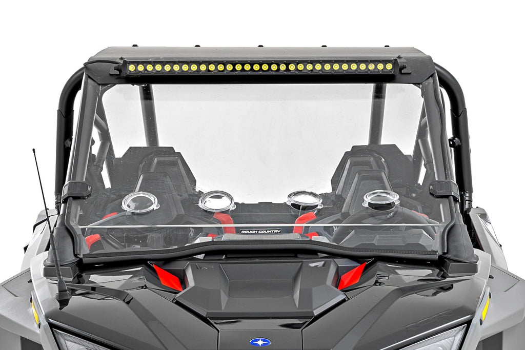 30 Inch Single Row Light Mount Front Black Series White DRL Polaris RZR Turbo R Rough Country