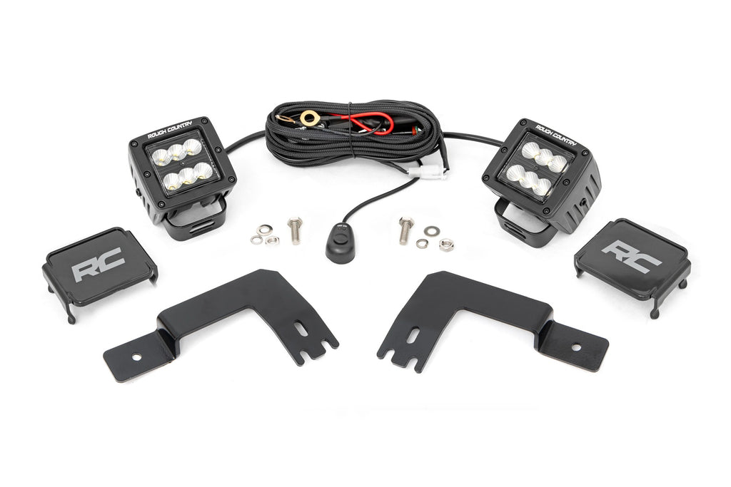 LED Light Under Bed Mount 2 Inch Black Pair Flood Polaris XPEDITION ADV 5 Rough Country