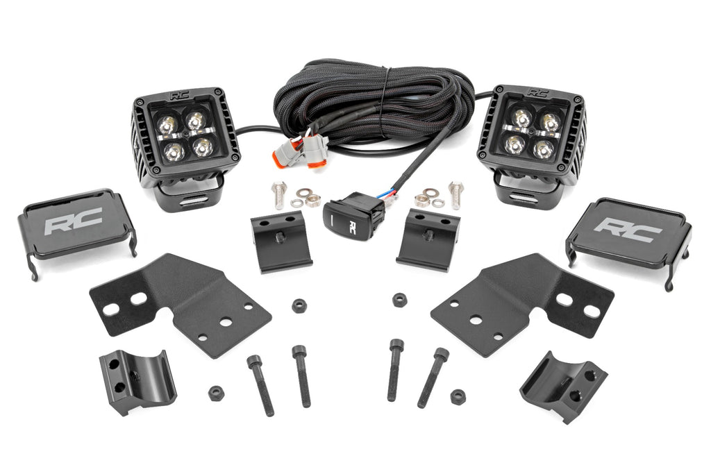 LED Light Kit Front Mount 2 Inch Black Pair Amber DRL Polaris XPEDITION XP 5 Rough Country