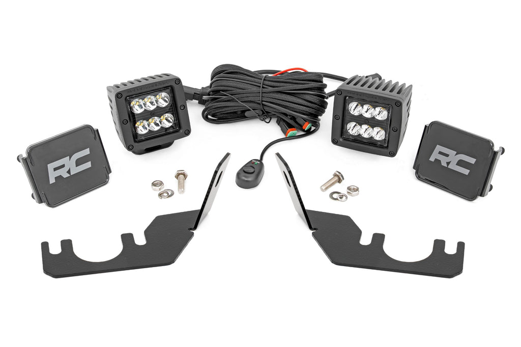 LED Light Rear Mount 2 Inch Black Pair Spot Kawasaki Teryx 4 1000/Teryx 800 Rough Country