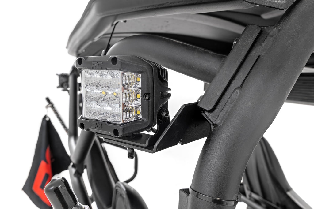 LED Light Kit Rear Mount 2 Inch Black Pair Flood Kawasaki Teryx 4 1000/Teryx4 800 Rough Country