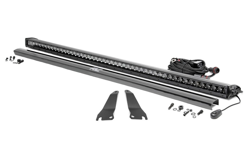 LED Light Kit Cage Mount 50 Inch Black Single Row Kawasaki Teryx 1000/Teryx 800 Rough Country