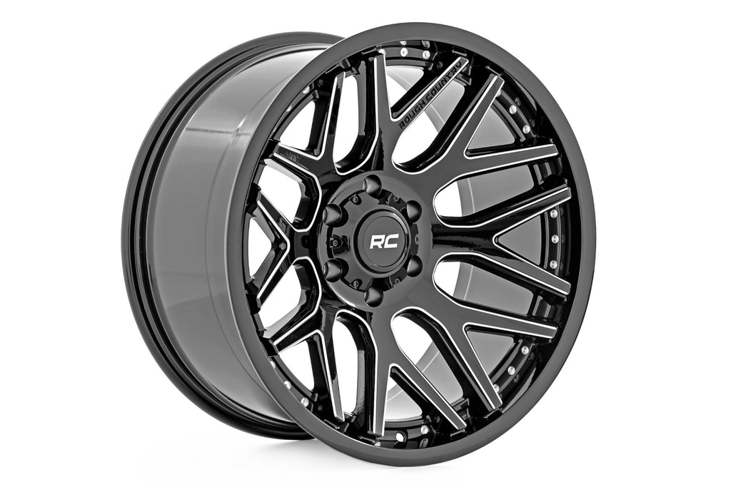 95 Series Wheel Machined One-Piece Gloss Black 20x10 6x5.5 -25mm Rough Country