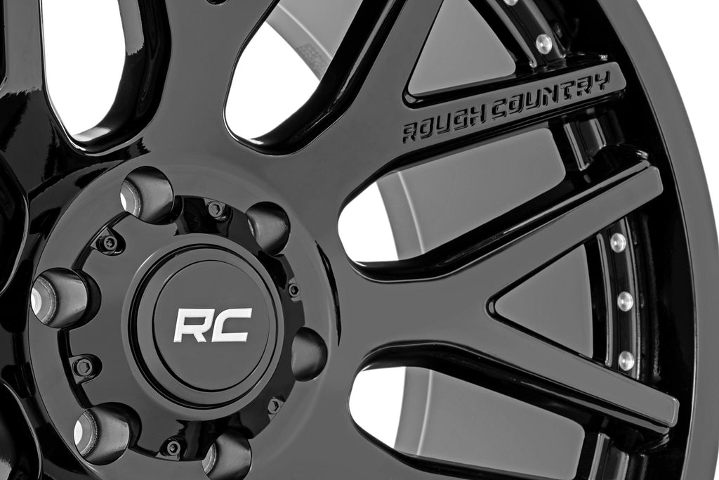 95 Series Wheel One-Piece Gloss Black 22x10 6x135 -19mm Rough Country