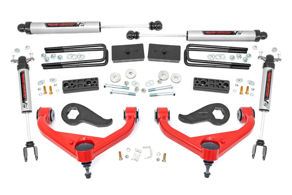 3 Inch Lift Kit UCAs V2 Red Silverado/Sierra 2500HD/3500HD (20-26) Rough Country