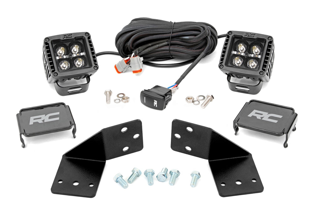 LED Light Kit Rear Mount 2 Inch Black Pair White DRL CFMOTO UFORCE 1000 Rough Country