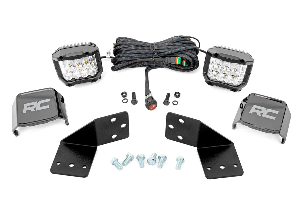 LED Light Kit Rear Mount 3 Inch Chrome Pair Wide Angle CFMOTO UFORCE 1000 Rough Country