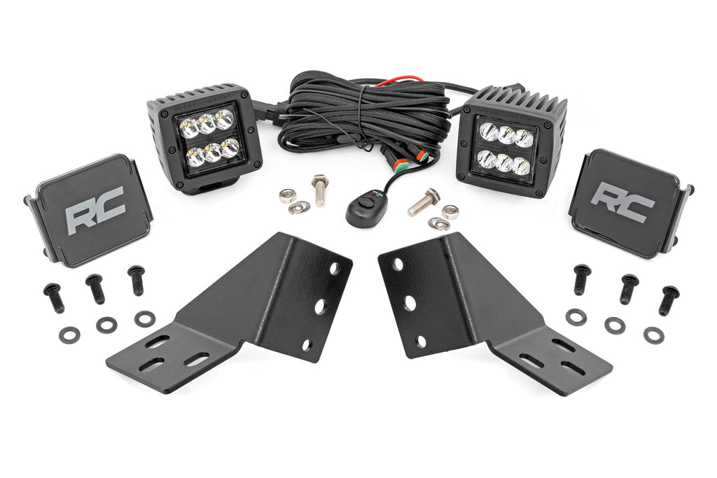 LED Light Kit Rear Mount 2 Inch Black Pair CFMOTO UFORCE U10 Pro Rough Country