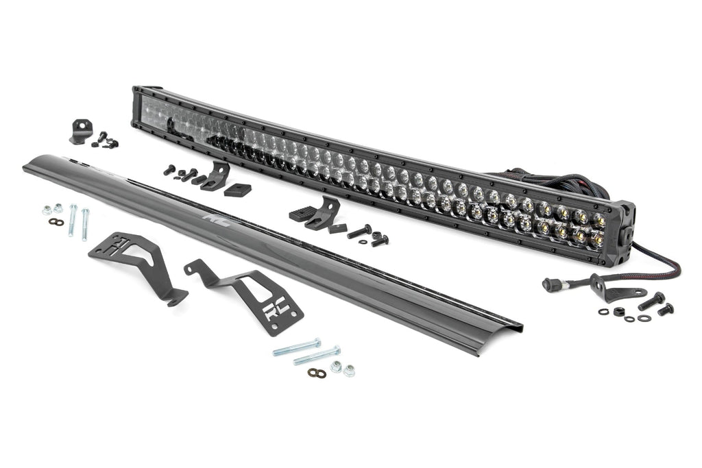LED Light Kit Front Mount 40 Inch Black Dual Row White DRL Can-Am Commander Max Rough Country