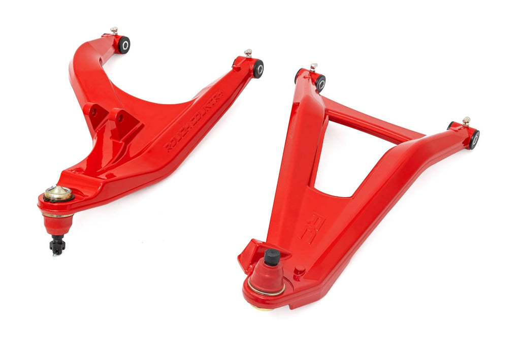 Aluminum Control Arms High Clearance w/ 2 Inch Forward Offset Red Can-Am Defender HD Rough Country
