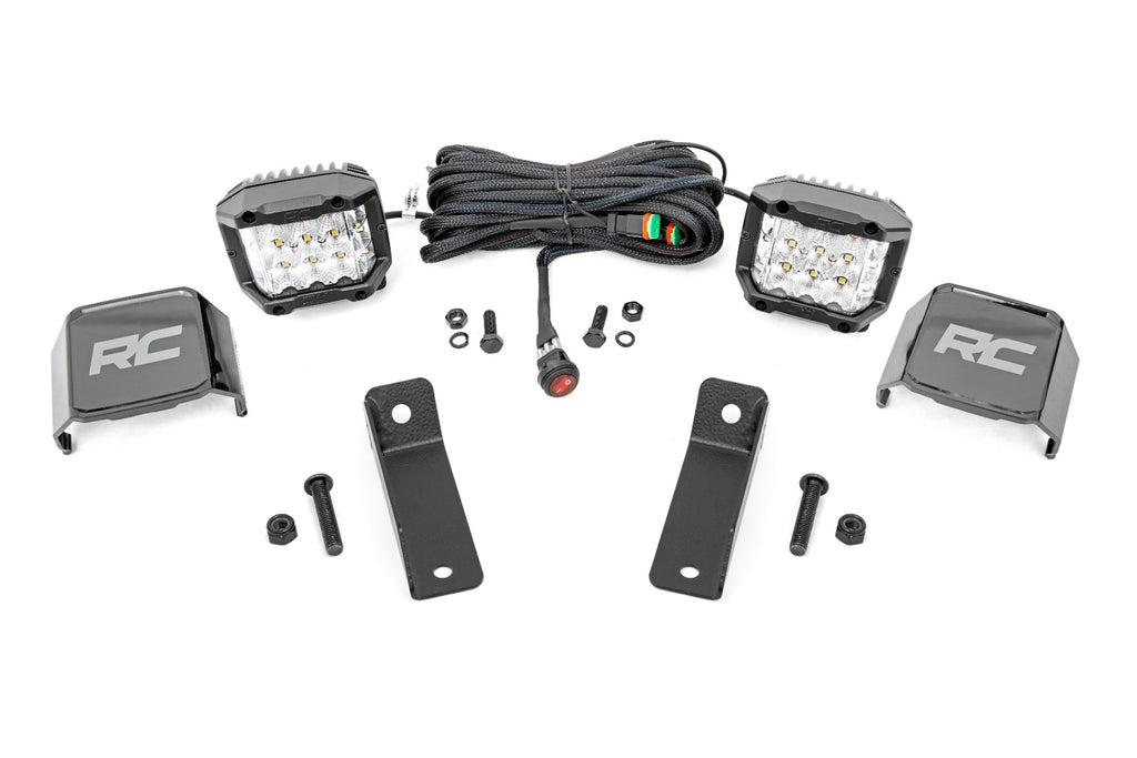 LED Light Kit Rear Mount 2 Inch Chrome Pair Wide Angle Can-Am Maverick Sport 1000R Rough Country