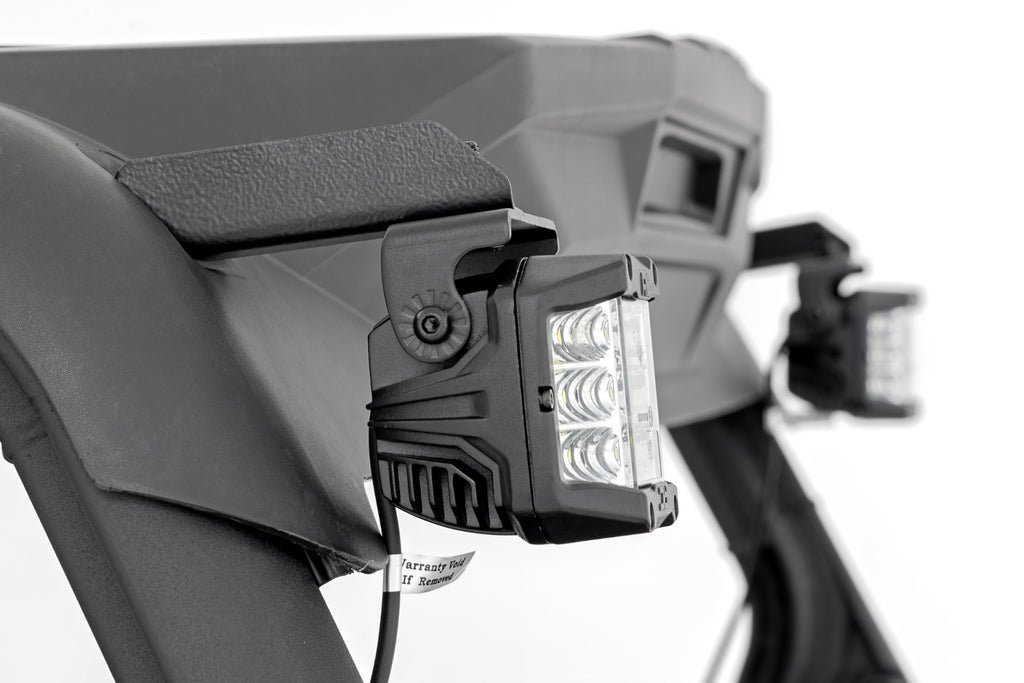 LED Light Kit Rear Mount 2 Inch Chrome Pair Wide Angle Can-Am Maverick Sport 1000R Rough Country