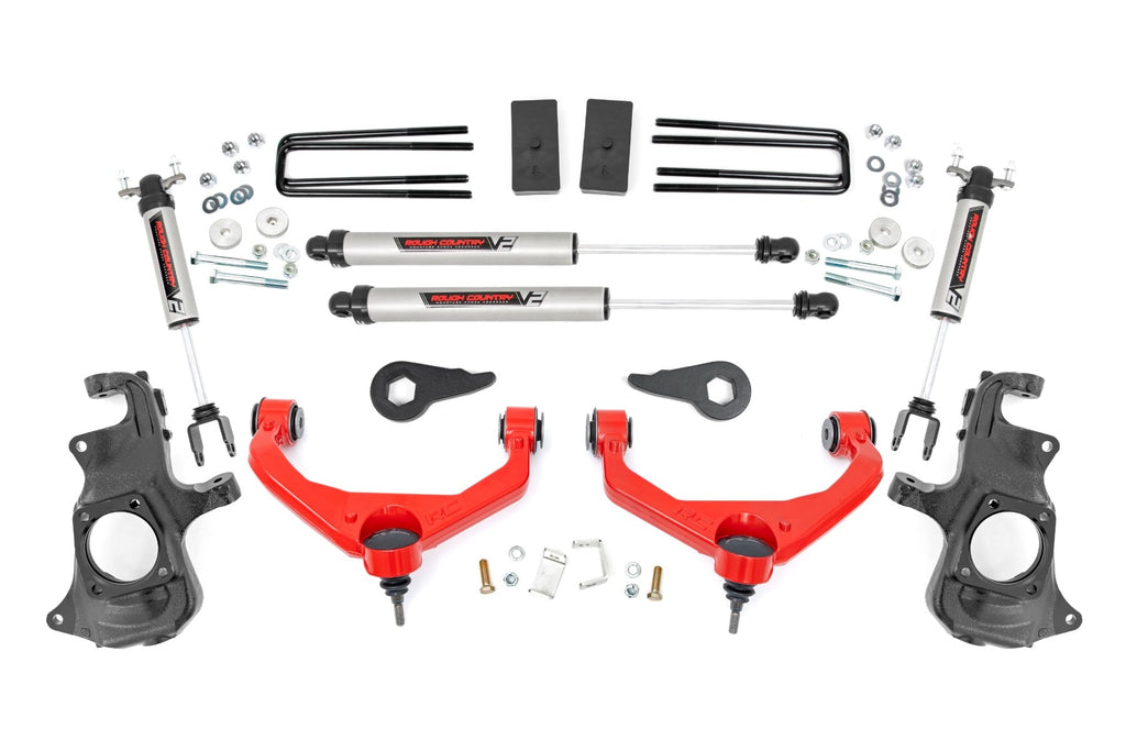 3.5 Inch Knuckle Lift Kit V2 w/ Overloads Red Silverado/Sierra 2500HD/3500HD (11-19) Rough Country