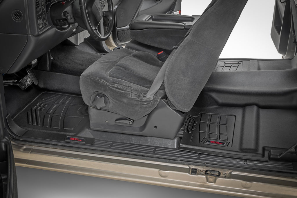 Rough Country Sure Fit Floor Mats - FR & RR - 1999 - 2006 Chevy / GMC 1500 Extended Cab & 2007 Classic