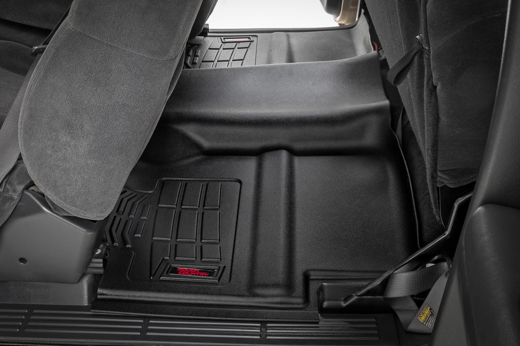 Rough Country Sure Fit Floor Mats - FR & RR - 1999 - 2006 Chevy / GMC 1500 Extended Cab & 2007 Classic