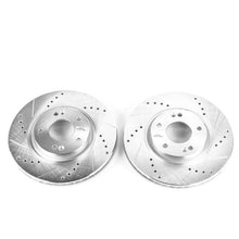 Cargar imagen en el visor de la galería, Power Stop 06-15 Hyundai Sonata Front Evolution Drilled &amp; Slotted Rotors - Pair