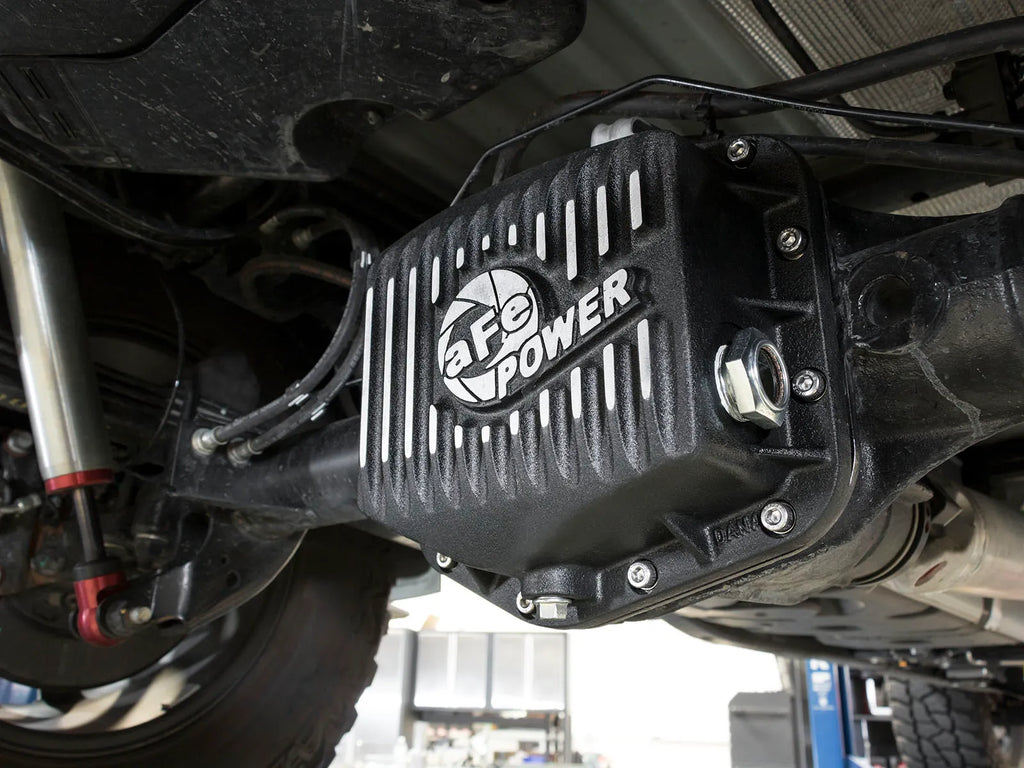 aFe Power Rear Differential Cover (Machined Black) 15-22 GMC Canyon /Chevy Colorado 12 Bolt Axles w/ Gear Oil