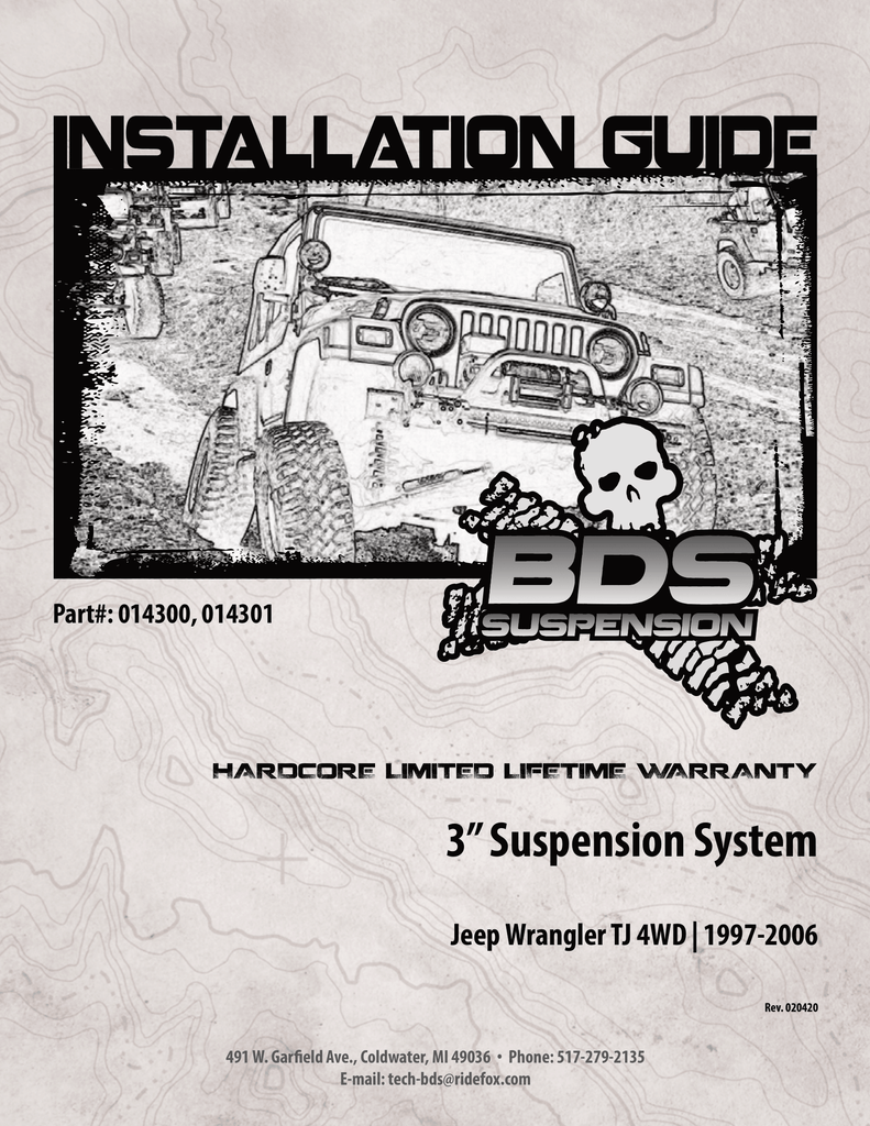 BDS Suspension 3in. Box Kit | BDS014300 | 1997 - 2002 Jeep Wrangler TJ