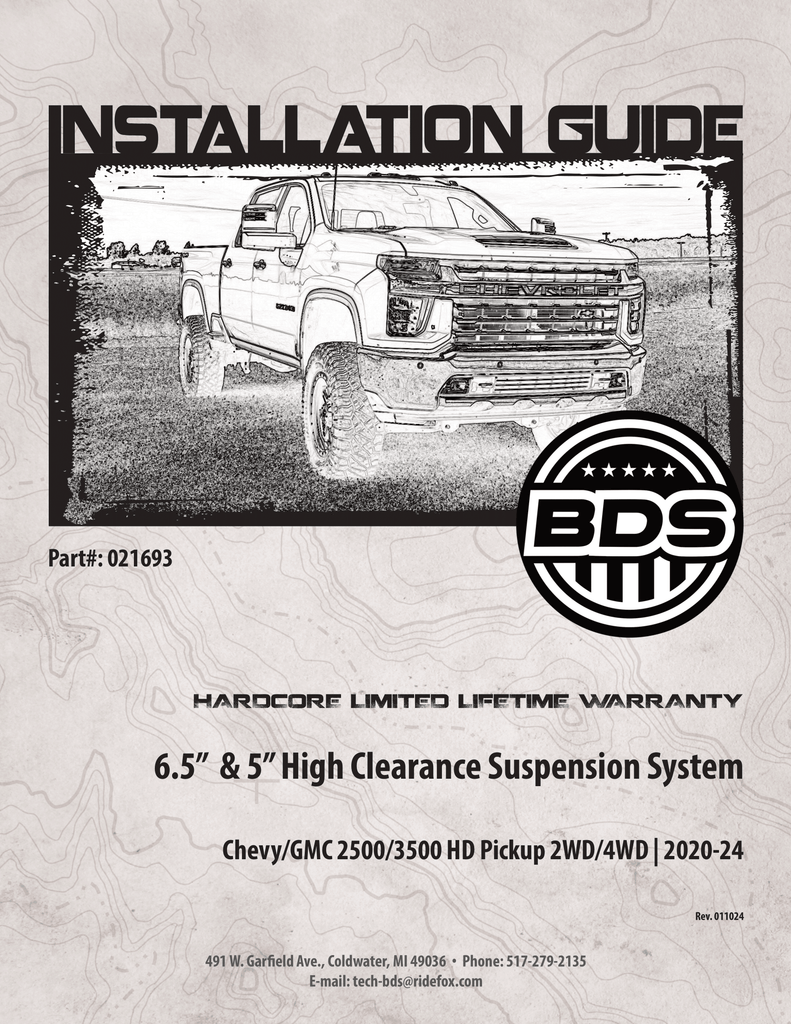 BDS 6.5in. Suspension Lift Kit | BDS753FS | 2020 - 2024 Chevy / GMC / Silverado / Sierra / 2500HD / 3500HD