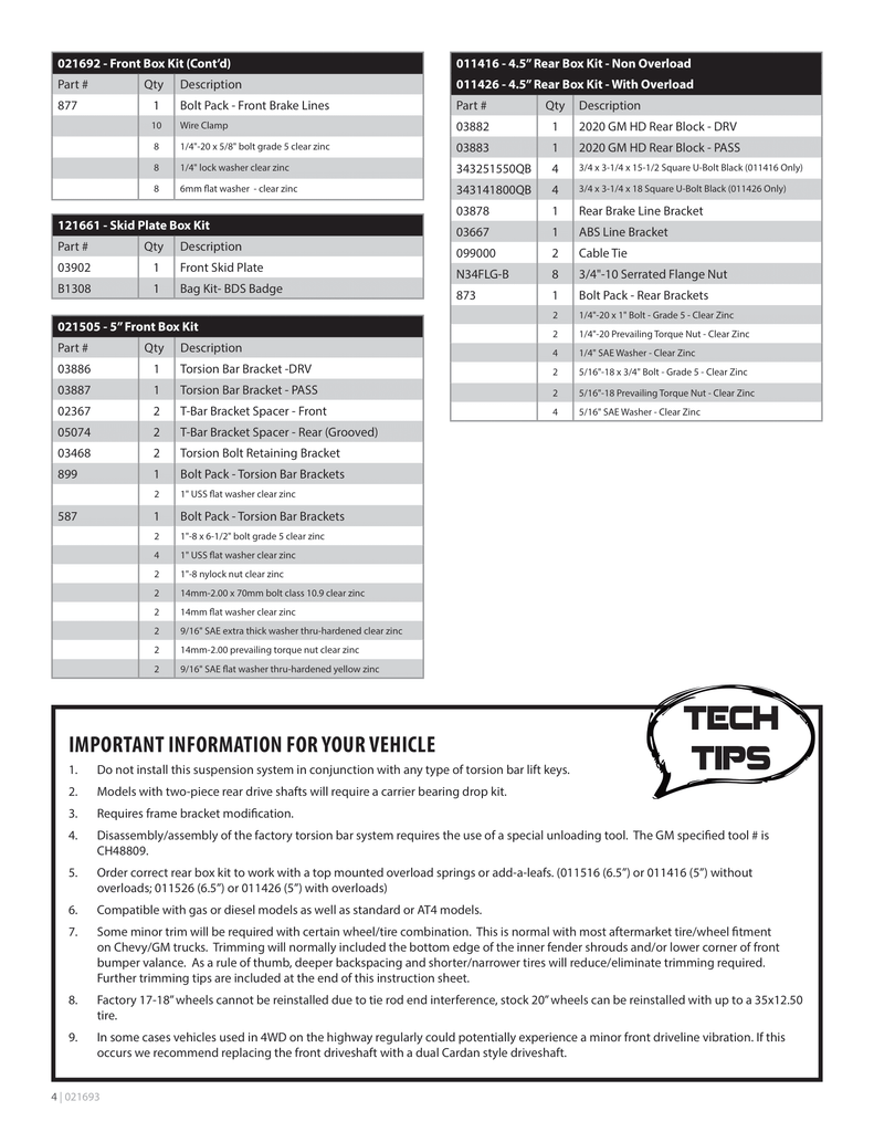 BDS 6.5in. Suspension Lift Kit | BDS753FS | 2020 - 2024 Chevy / GMC / Silverado / Sierra / 2500HD / 3500HD