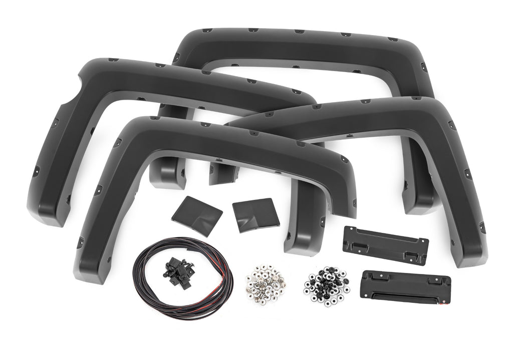 Pocket Fender Flares 5 Foot 9 Inch Bed GAN Silver Ice Metallic Chevy Silverado 1500 (14-18 & Classic) Rough Country