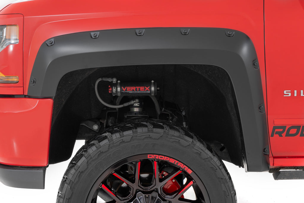 Pocket Fender Flares 5 Foot 9 Inch Bed GBA Black Chevy Silverado 1500 (14-18 & Classic) Rough Country