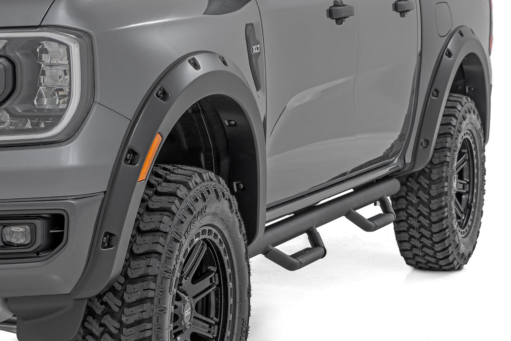 Pocket Fender Flares JS Iconic Silver Ford Ranger 2WD/4WD (2024-2026) Rough Country