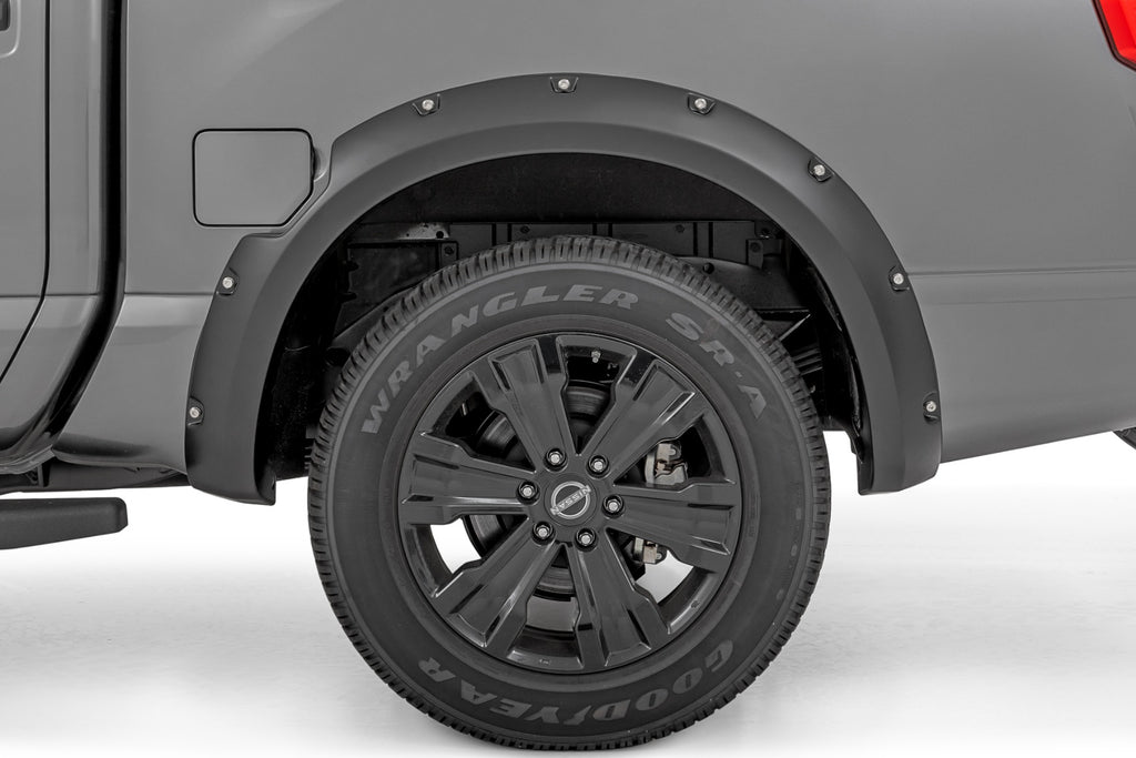Pocket Fender Flares K23 Brilliant Silver Nissan Titan 2WD/4WD (17-24) Rough Country