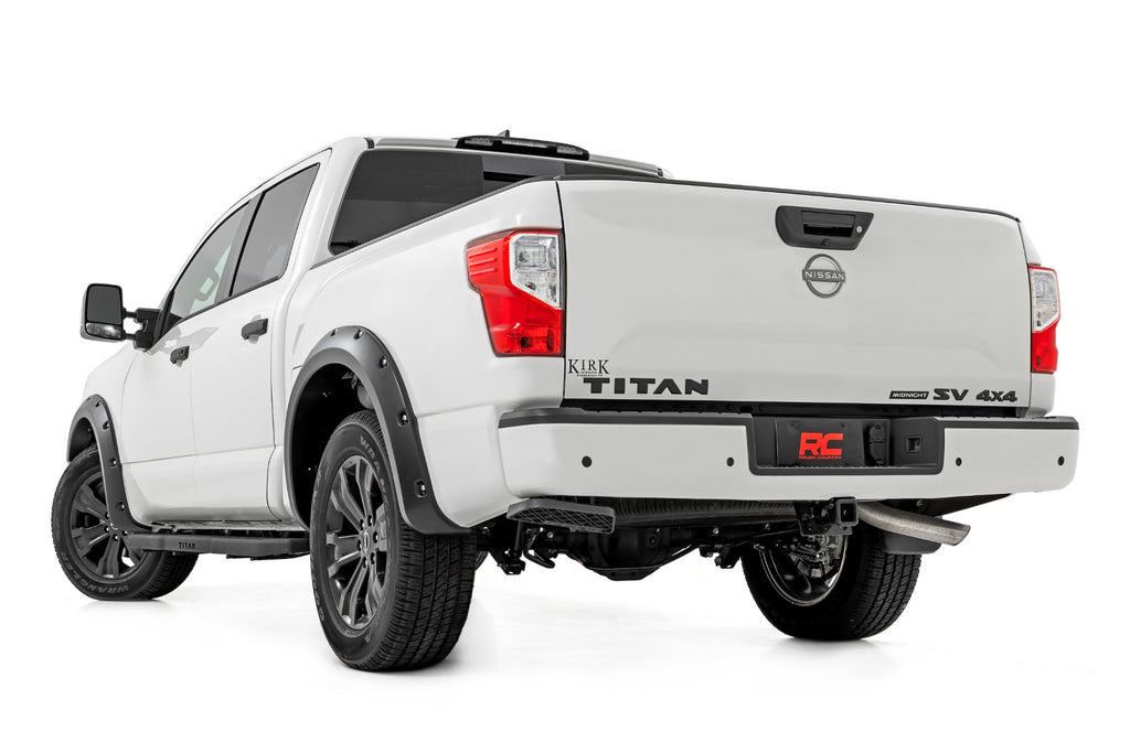 Pocket Fender Flares KH3 Super Black Nissan Titan 2WD/4WD (2017-2024) Rough Country