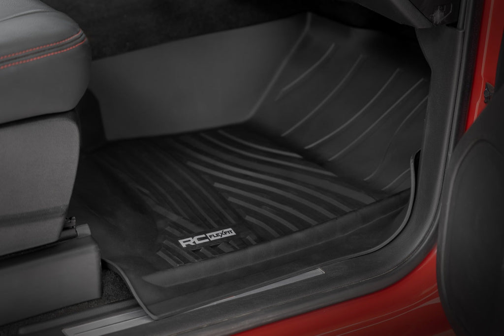 Flex-Fit Floor Mats FR & RR FR Bucket Crew Silverado/Sierra 1500/2500HD/3500HD 2WD/4WD Rough Country
