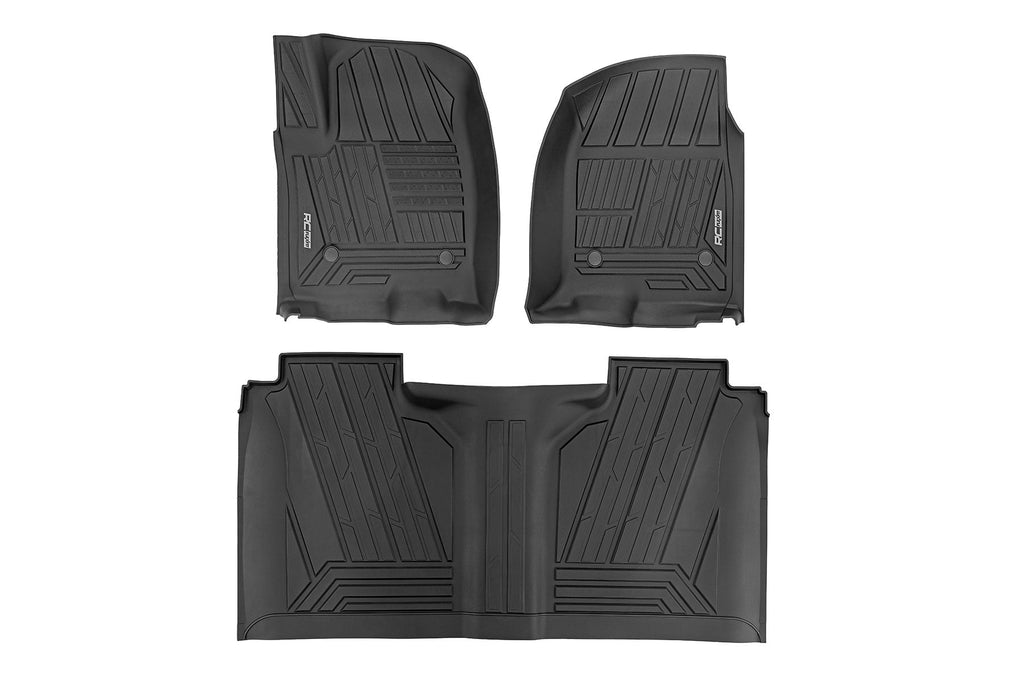 Flex-Fit Floor Mats FR & RR FR Bucket Crew Silverado/Sierra 1500/2500HD/3500HD (19-26) Rough Country
