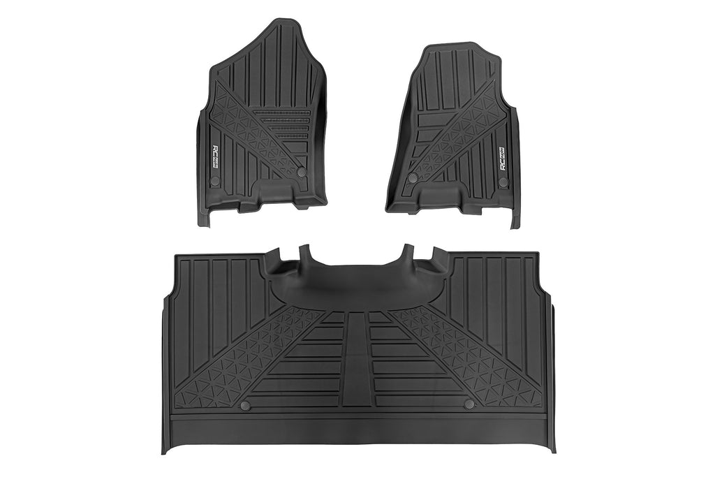 Flex-Fit Floor Mats FR & RR Crew Ram 1500 (19-24)/1500 TRX (21-24) Rough Country