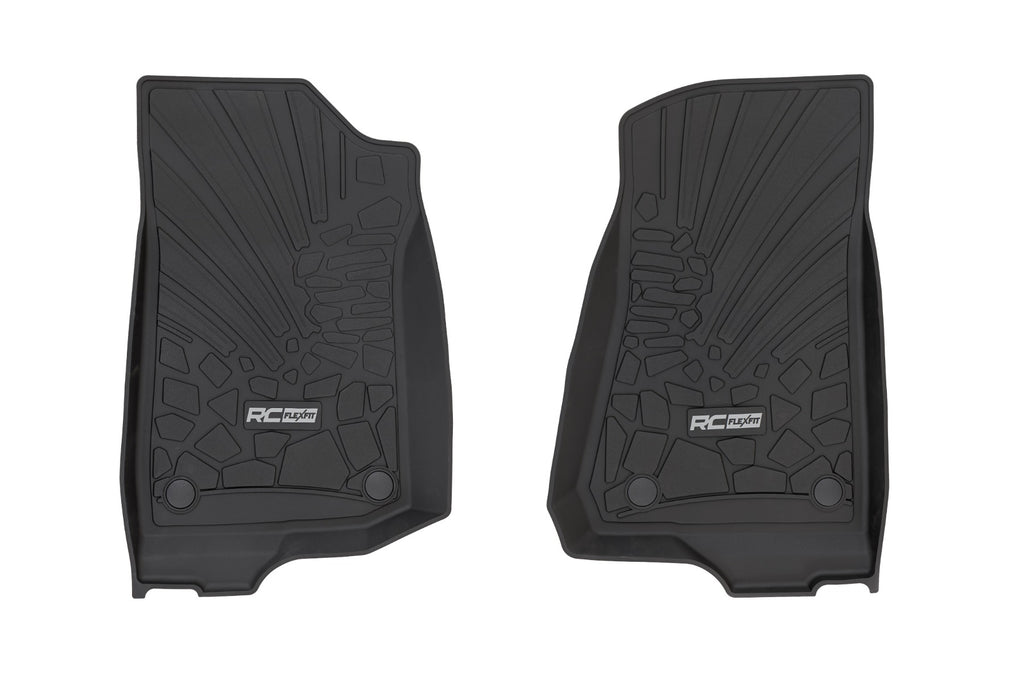 Flex Fit Floor Mats FR 4 Door Jeep Wrangler Unlimited 4WD (2018-2026) Rough Country