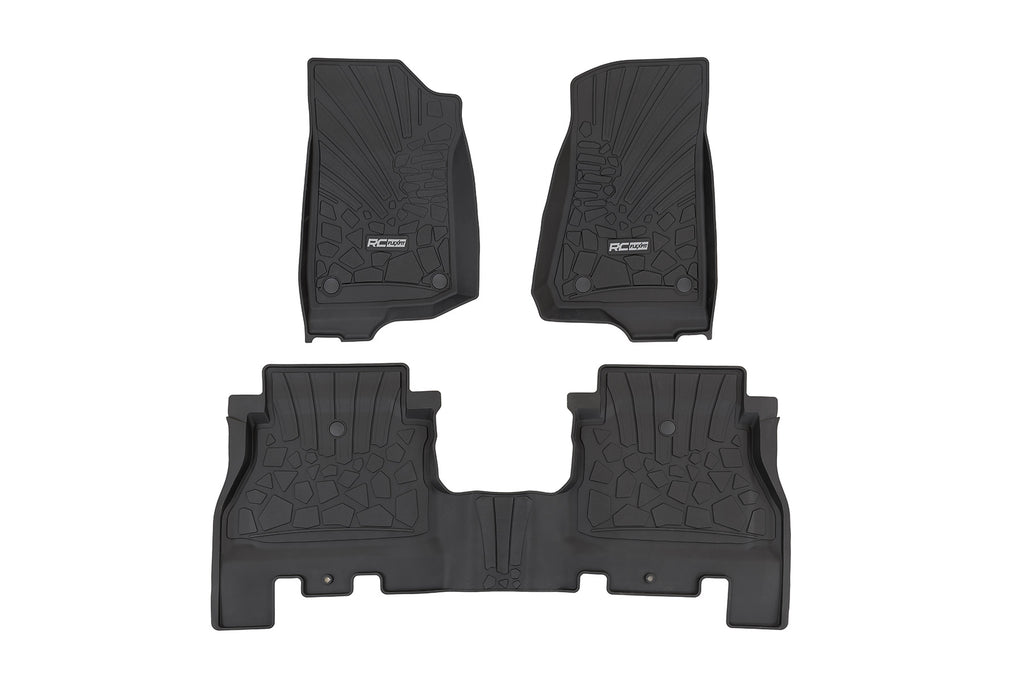 Flex Fit Floor Mats FR & RR 4 Door Jeep Wrangler Unlimited 4WD (18-26) Rough Country