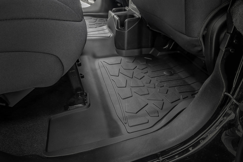 Flex Fit Floor Mats FR & RR 4 Door Jeep Wrangler Unlimited 4WD (18-26) Rough Country
