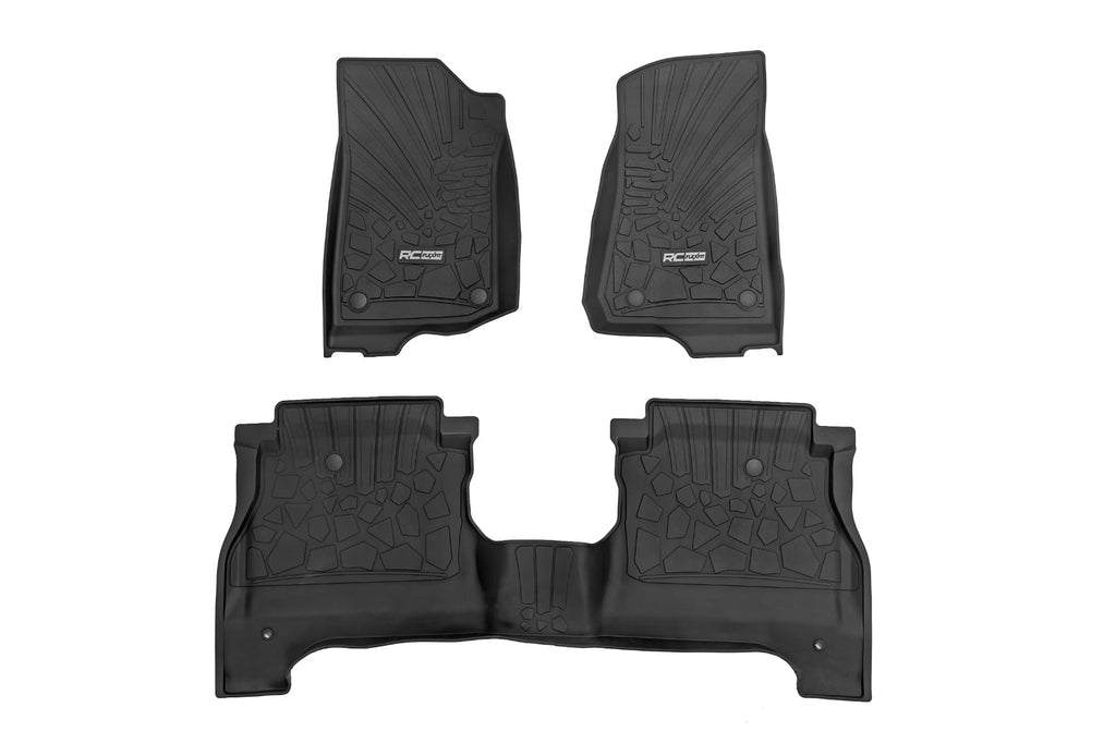 Flex-Fit Floor Mats FR & RR RR Lockable Jeep Gladiator JT 4WD (20-25) Rough Country